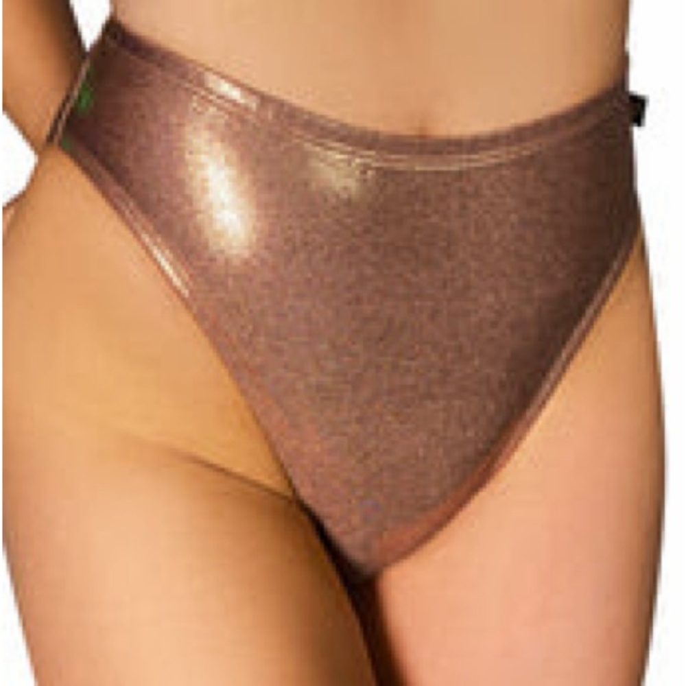 Cleo the Hurricane Rose Gold High Rider Hot Pants - Pole Bottoms
